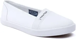 Nautica Women's Slip-On Canvas Sneakers – Casual Comfort Walking Shoes with Cushioned Insole, Lightweight Everyday Flats