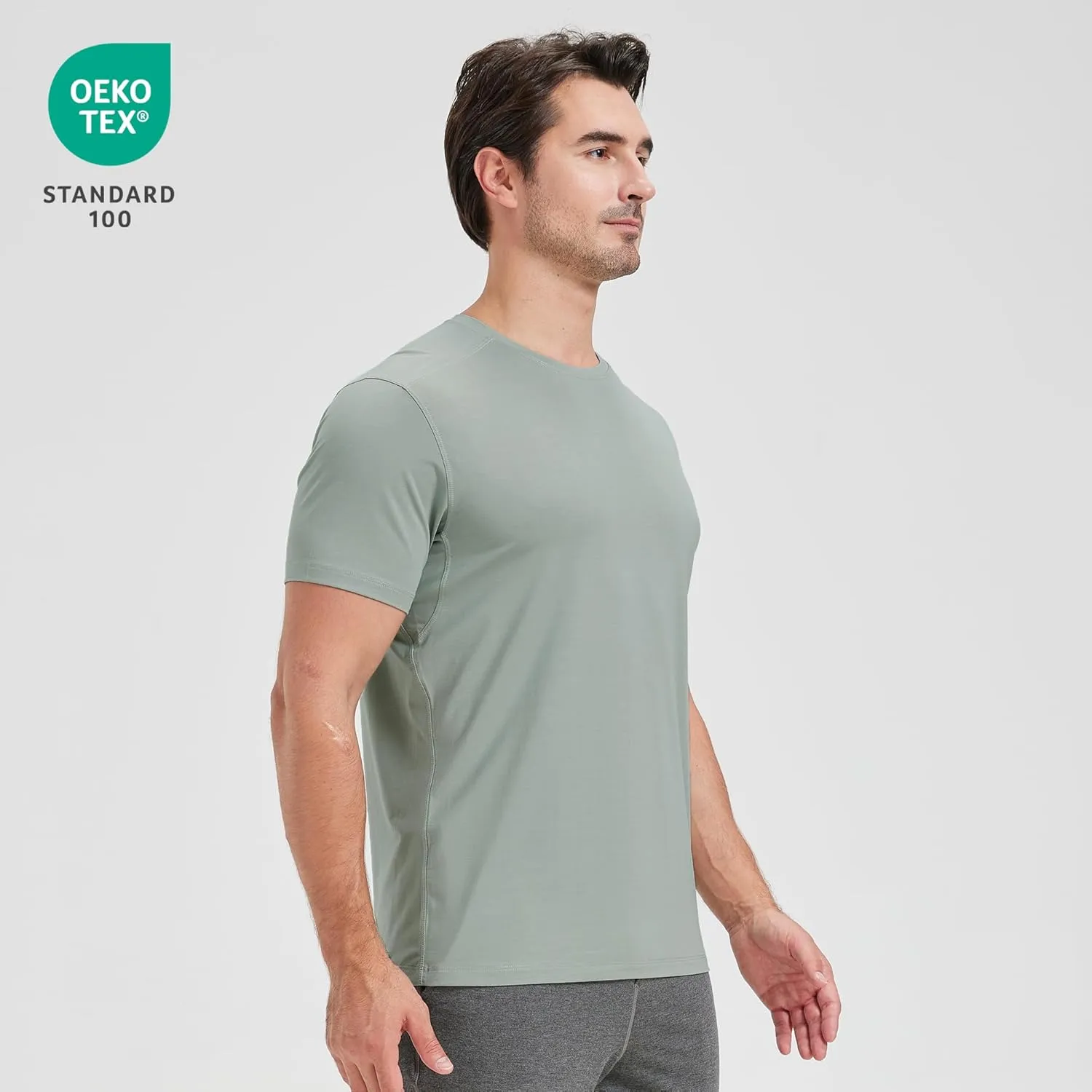 netdraw Men's Bamboo Viscose Athletic Shirt Lightwieht Cooling Moisture Wicking Workout Running Hiking Fitness T-Shirt