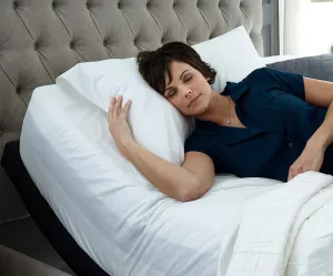 Niimo Split Top California King Size 800TC 100% Egyptian Cotton - Split Top Sheets for Sleep Number Bed 4Pcs Ivory Solid Flex Head Cal-King 32"" Top Split Sheets to fit Upto 18"" Deep Mattress