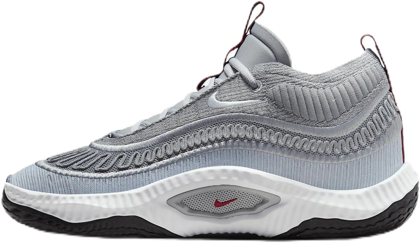 Nike Cosmic Unity 3 Basketball Shoes (DV2757-005, Flat Silver/Varsity Red/Cement Grey) Size 9.5