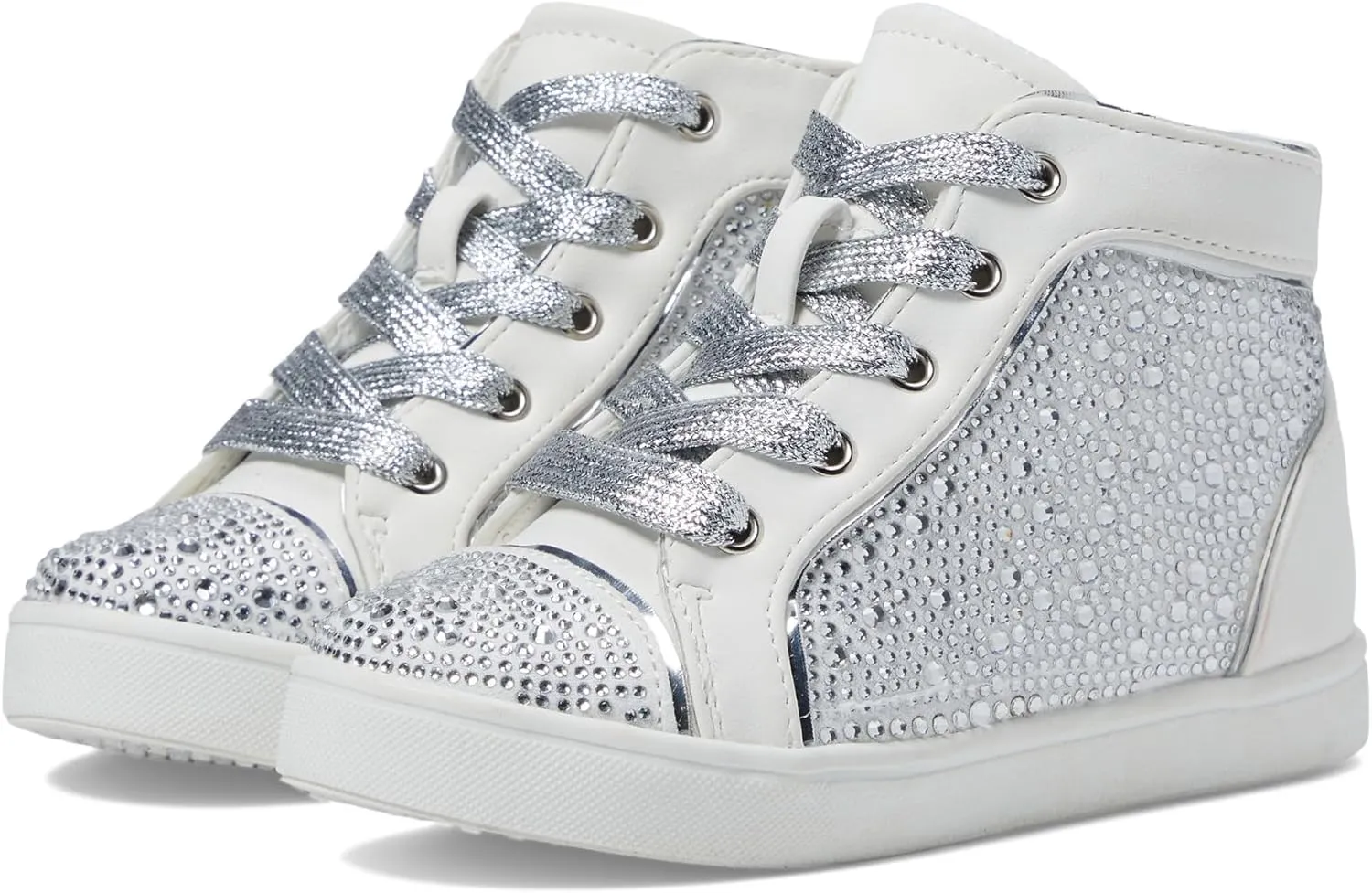 NINA Girl's Cossette (Toddler/Little Kid/Big Kid) White Microsuede/Stones 3 Little Kid M