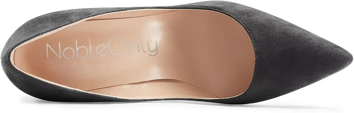 NobleOnly Women Stiletto High Heel Pointed Toe Pumps Slip-on Office Sexy Classic Shoes