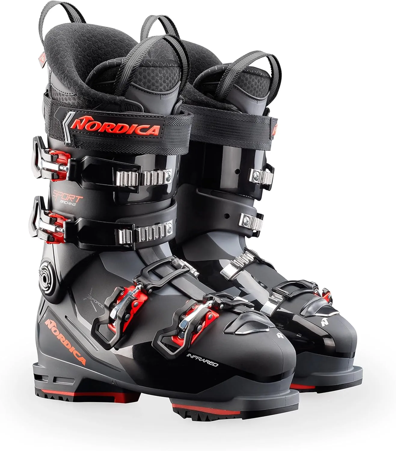 Nordica Men's Sportmachine 3 100 Durable Warm Insulated Water-Resistant Easy-Entry All-Mountain Touring Ski Boots with Grip Walk Soles