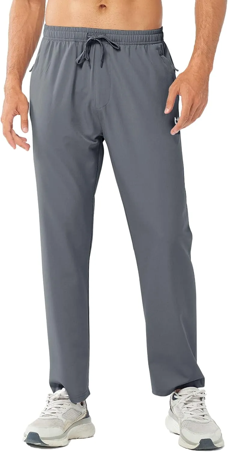NORTHYARD Men's Athletic Pants Running Workout Joggers Lightweight Gym Jogging Track Casual Sweatpants with Zipper Pockets
