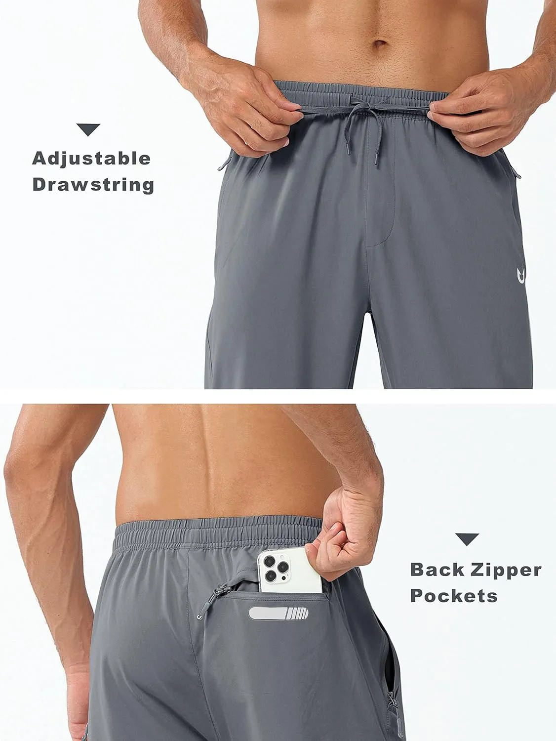 NORTHYARD Men's Athletic Pants Running Workout Joggers Lightweight Gym Jogging Track Casual Sweatpants with Zipper Pockets