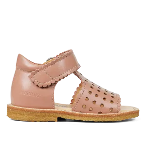 Open toe sandal with mini-hearts and velcro