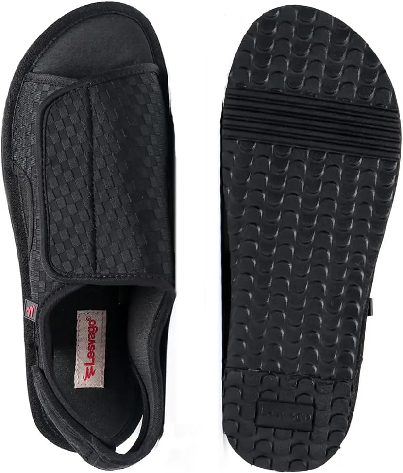 Open Toe Sandals for Men,Lightweight Comfort,Hiking Outdoor Non-slip Sandals,Adjustable Diabetic Shoes Suitable for the elderly,people with hallux valgus and foot deformity