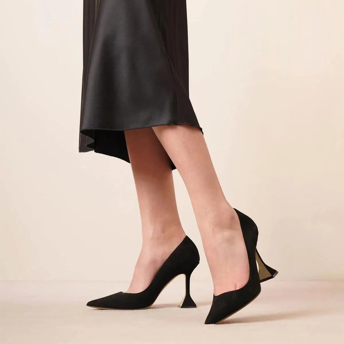 Pazzion Women Fashion Closed Pointed Toe Pumps High Heels Slip On Solid Color Shoes for Casual Walking Dating Outfit Size 4-16 US