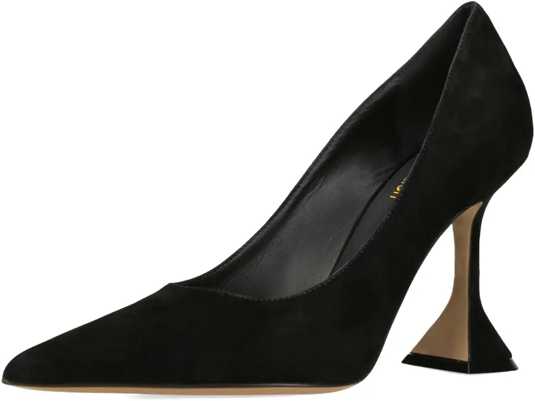 Pazzion Women Fashion Closed Pointed Toe Pumps High Heels Slip On Solid Color Shoes for Casual Walking Dating Outfit Size 4-16 US