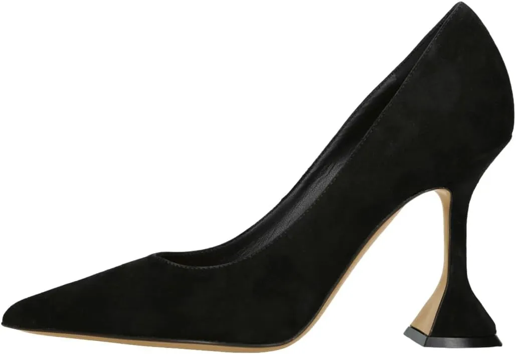 Pazzion Women Fashion Closed Pointed Toe Pumps High Heels Slip On Solid Color Shoes for Casual Walking Dating Outfit Size 4-16 US