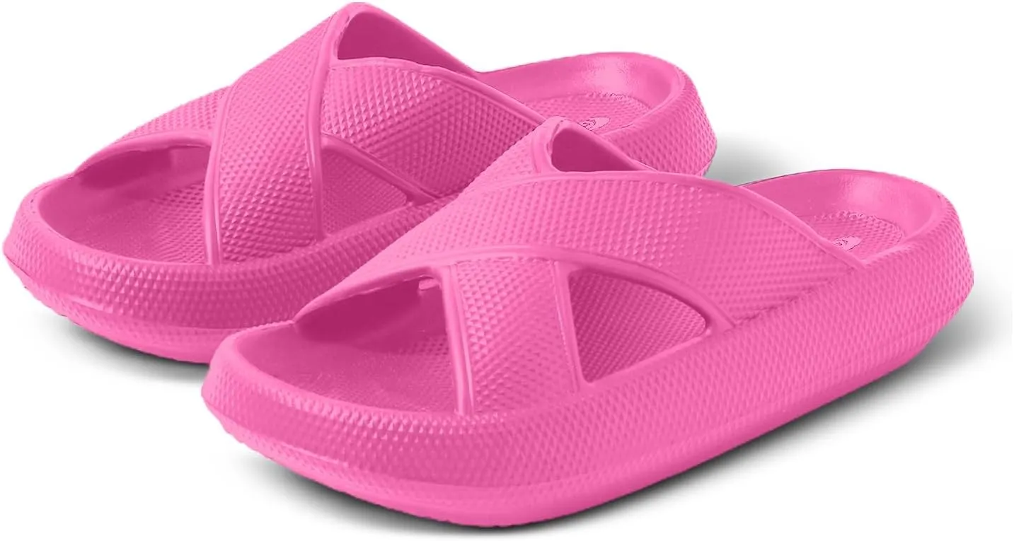 Pillow Slippers for Women and Men - Anti-Slip, Breathable House Shoes with Cross Strap Design, Cushioned Thick Sole for Ultimate Comfort and Versatility