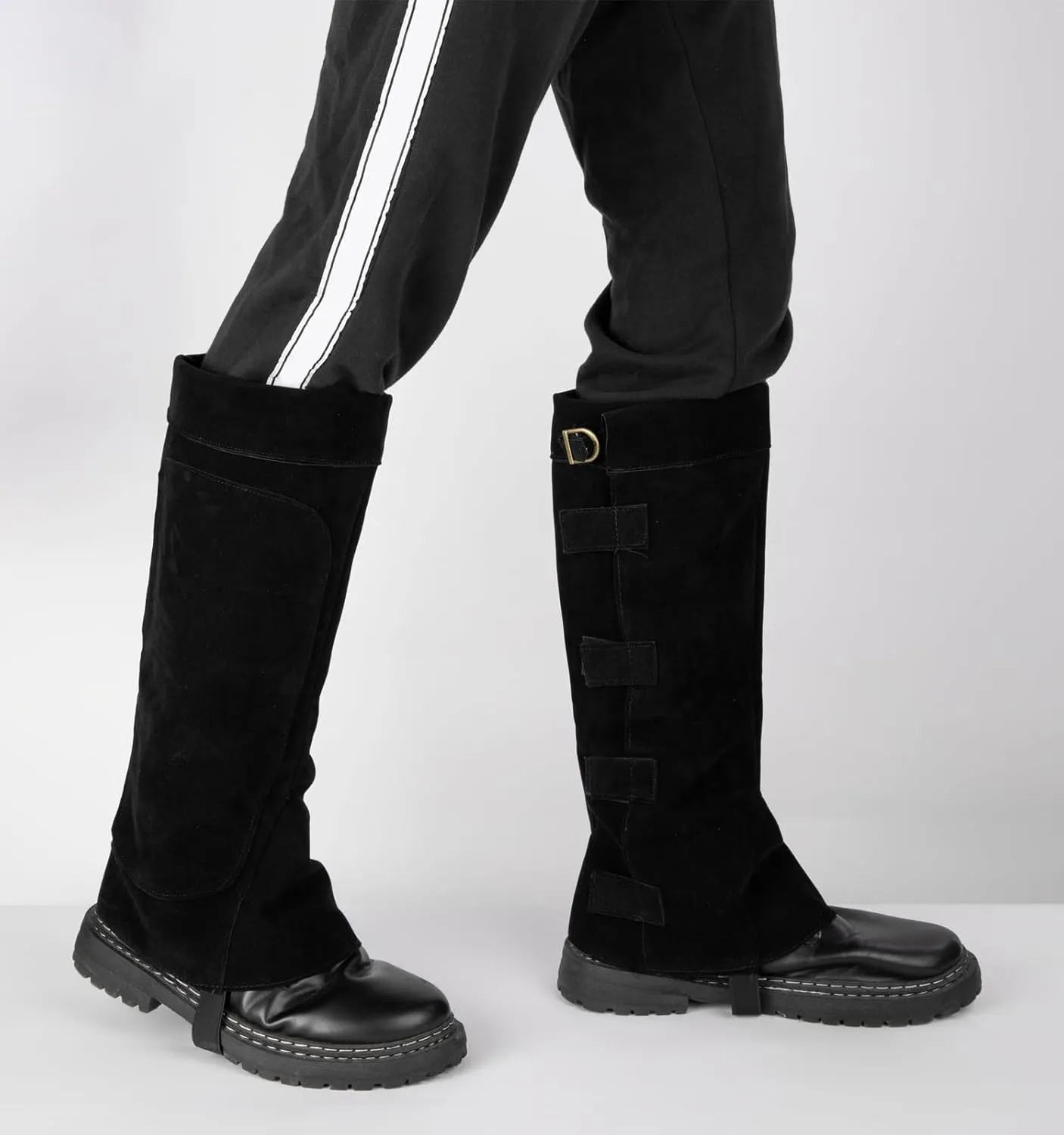 Pirate Boot Cover Men Faux Leather Renaissance Medieval Boot Covers for Halloween Cosplay Costume