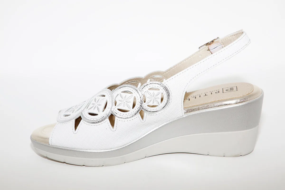 PITILLOS - 6031 WEDGE SANDAL - WHITE