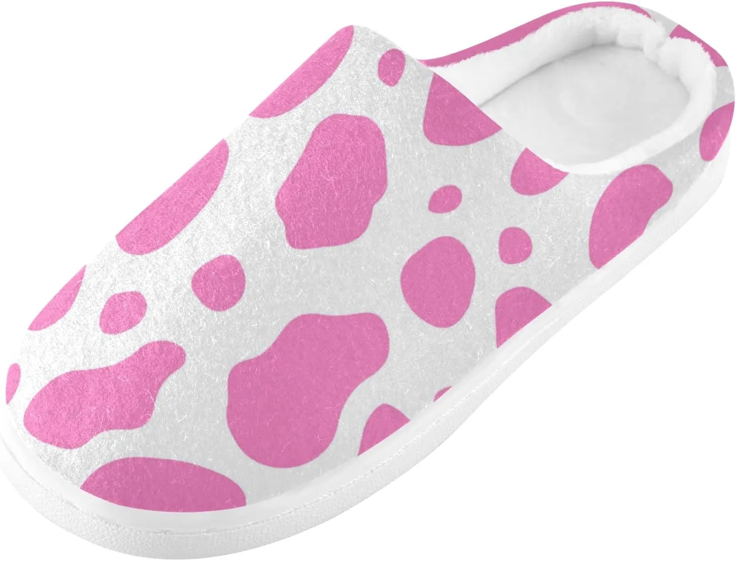 Poeticcity Unisex Memory Foam House Slippers Non-Skid Soft Warm Sole Coral Fleece Slip-on Closed Toe Hand Free Shoes for Bedroom Travel 6-17