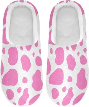 Poeticcity Unisex Memory Foam House Slippers Non-Skid Soft Warm Sole Coral Fleece Slip-on Closed Toe Hand Free Shoes for Bedroom Travel 6-17