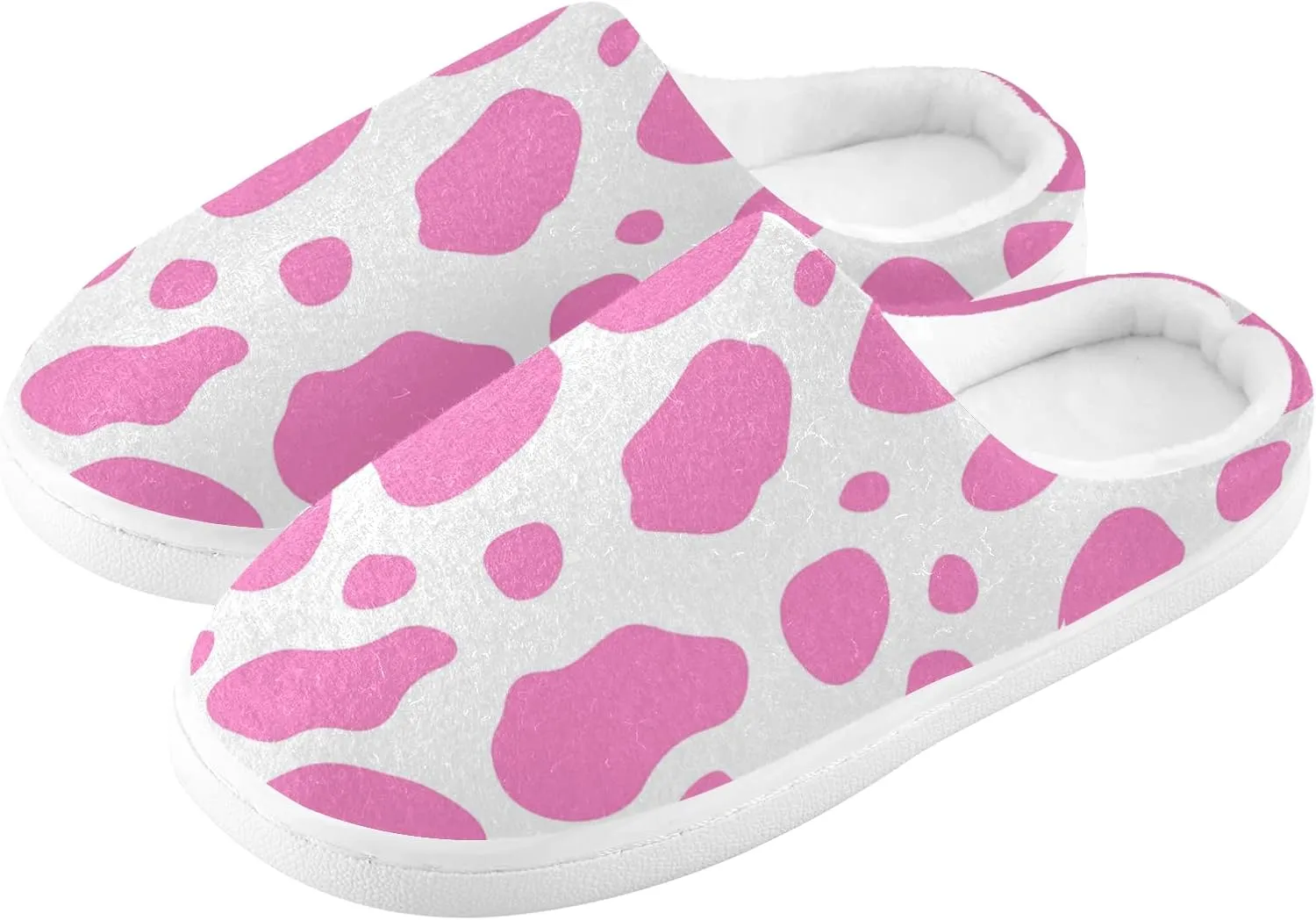 Poeticcity Unisex Memory Foam House Slippers Non-Skid Soft Warm Sole Coral Fleece Slip-on Closed Toe Hand Free Shoes for Bedroom Travel 6-17