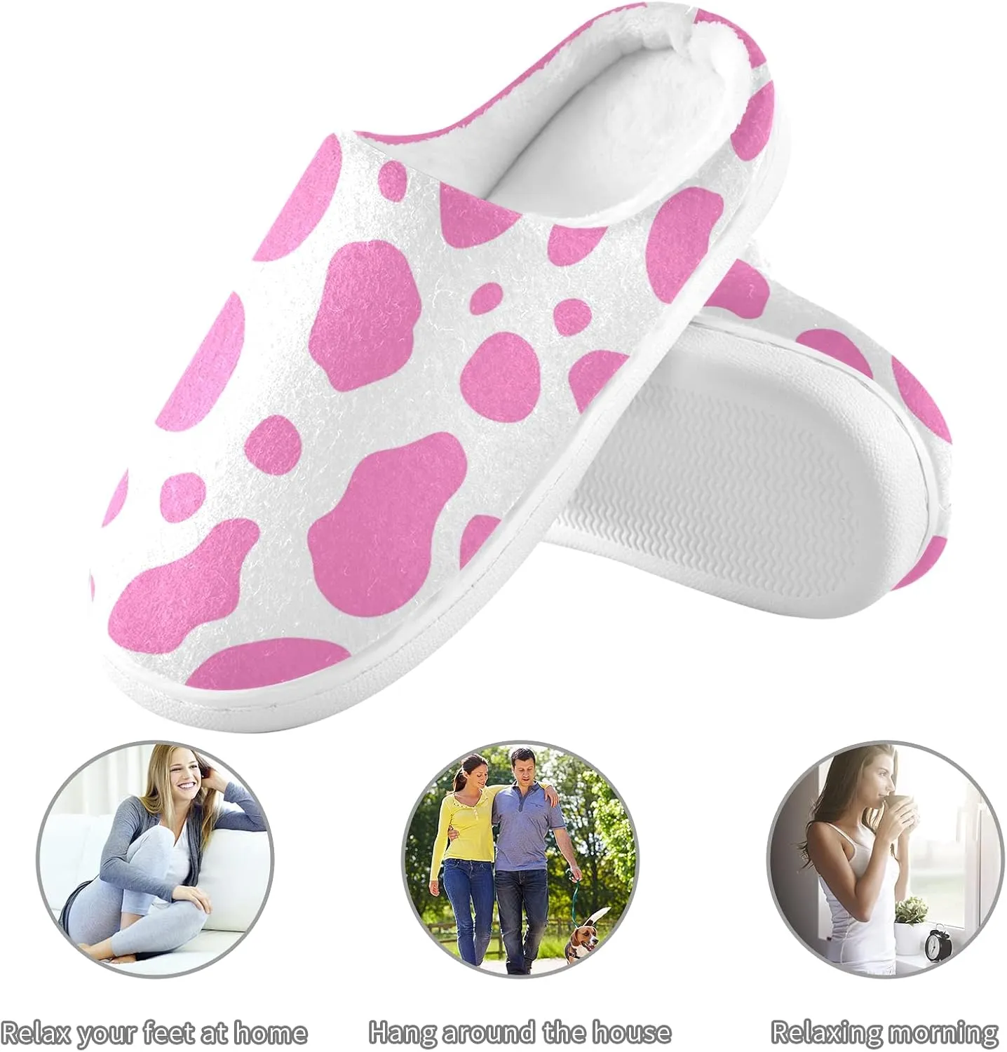 Poeticcity Unisex Memory Foam House Slippers Non-Skid Soft Warm Sole Coral Fleece Slip-on Closed Toe Hand Free Shoes for Bedroom Travel 6-17