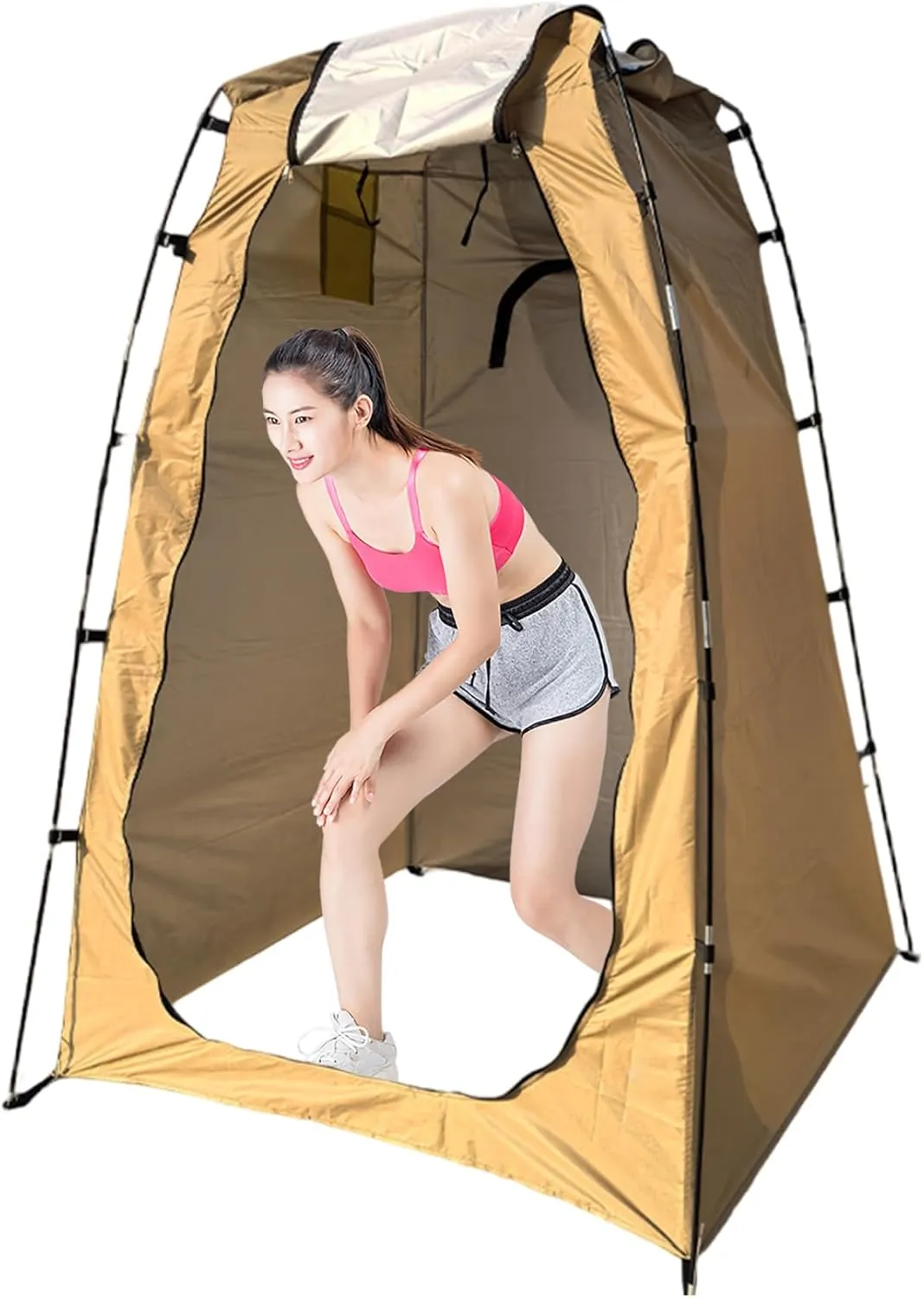 Pop-Up Changing Tent Water & Sun Proof 190T Foldable 47x47x75 Shower Tent with Inner Pocket, Zippered Window & Door Portable for Camping, Hiking, Outdoor Privacy #