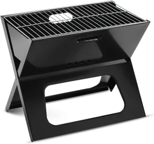 Portable Charcoal Grill, X Shape Foldable for Travel, Outdoor Cooking and, Camping Hiking Picnic Patio Backyard Black 50 * 40 30cm