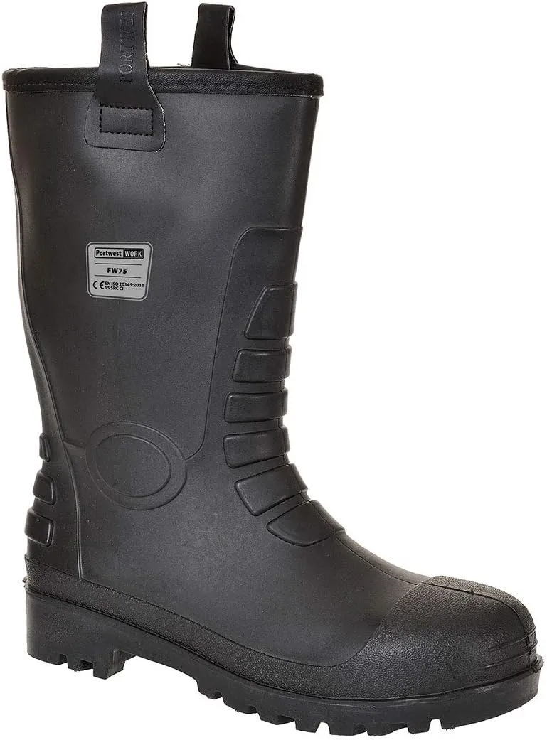 Portwest FW75 Neptune Fur Lined Rigger Boot with Protective Steel Toecap ASTM, Black, 7