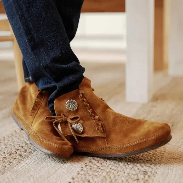 Pre-Order Minnetonka Men's TWO BUTTON BOOT HARDSOLE & SOFTSOLE