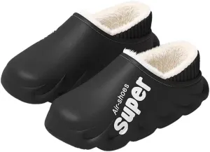 Premium Comfort Thermal Closed Back Non Slip Men's Fuzzy House Slippers Inddor Soft Warm Furry Shoes Cushion Sole
