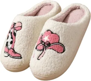 Premium Comfort Thermal Colorful Designs Non Slip Women's Fuzzy House Slippers Indoor Soft Warm Cute Kawaii Shoes