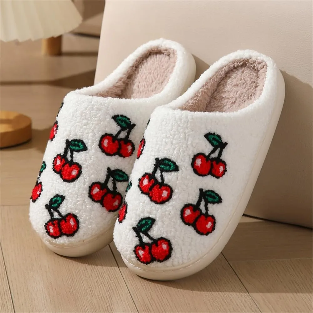 Premium Comfort Thermal Colorful Designs Non Slip Women's Fuzzy House Slippers Indoor Soft Warm Cute Kawaii Shoes