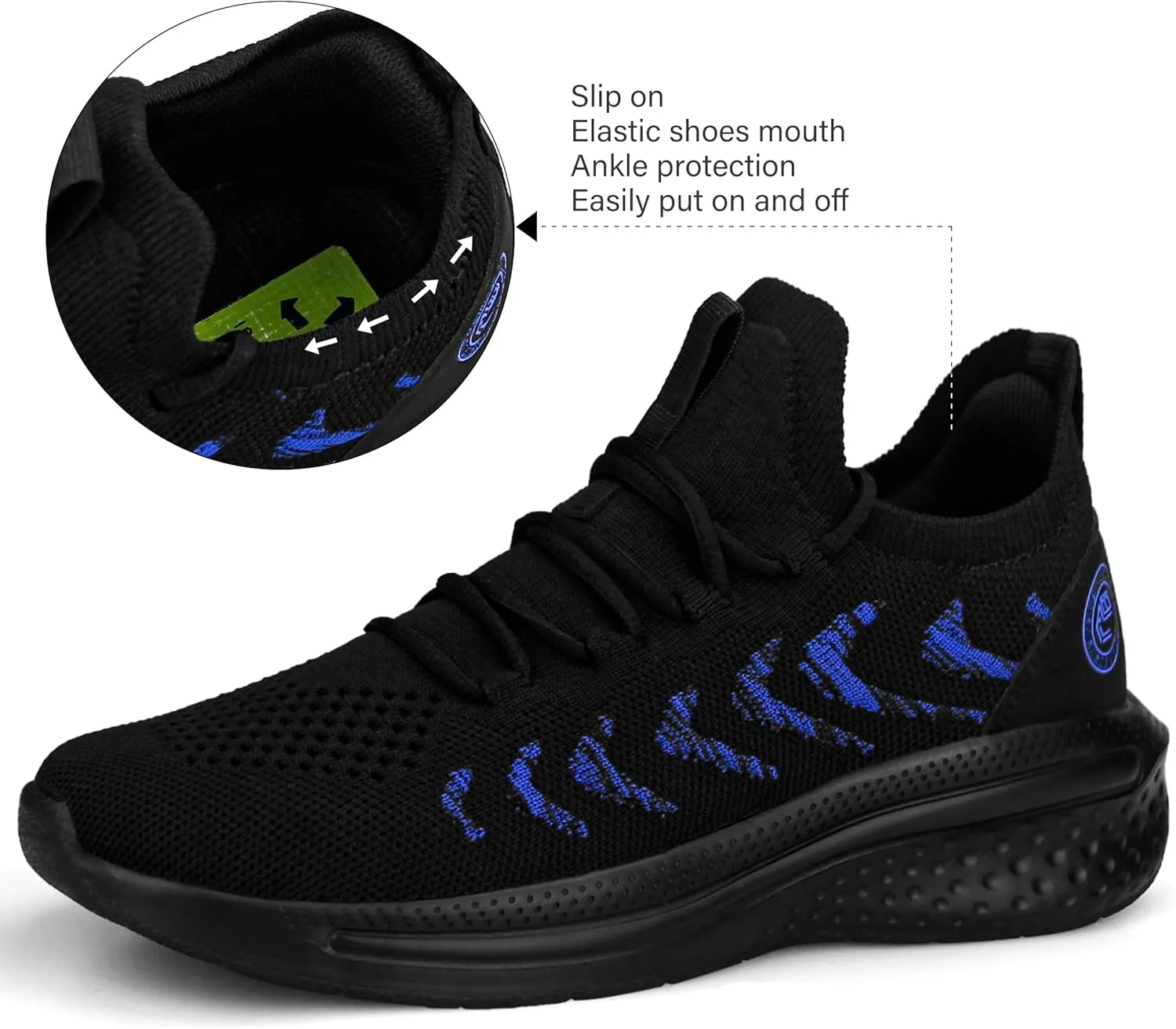 Pujcs Womens Sneakers Slip On Walking Shoes Breathable Running Shoes Lightweight Mesh Gym Shoes Non Slip Workout Shoes