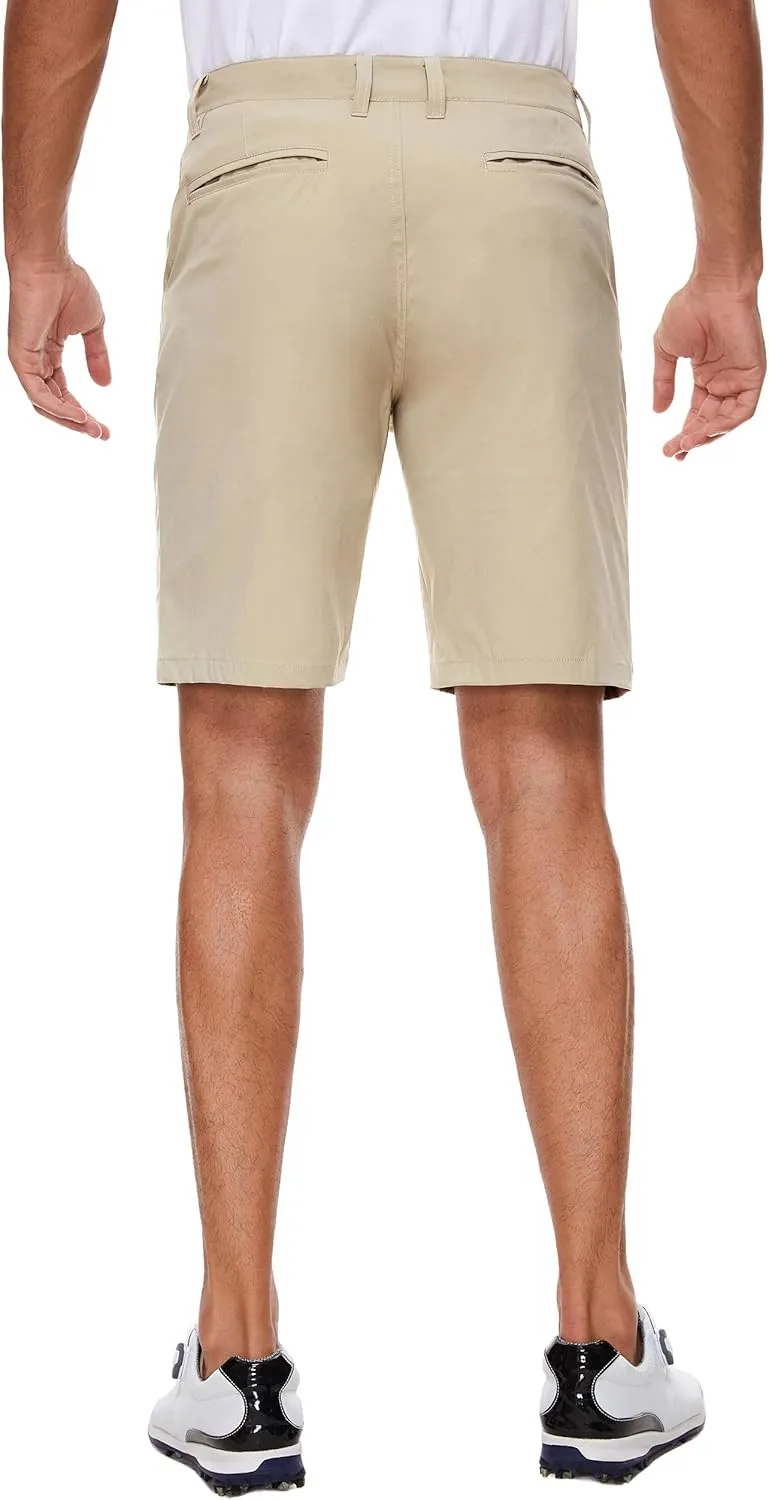 PULI Men's Golf Shorts Stretch Casual Dress 10 Inch Inseam Lightweight Quick Dry Waterproof Hiking Shorts with Pockets