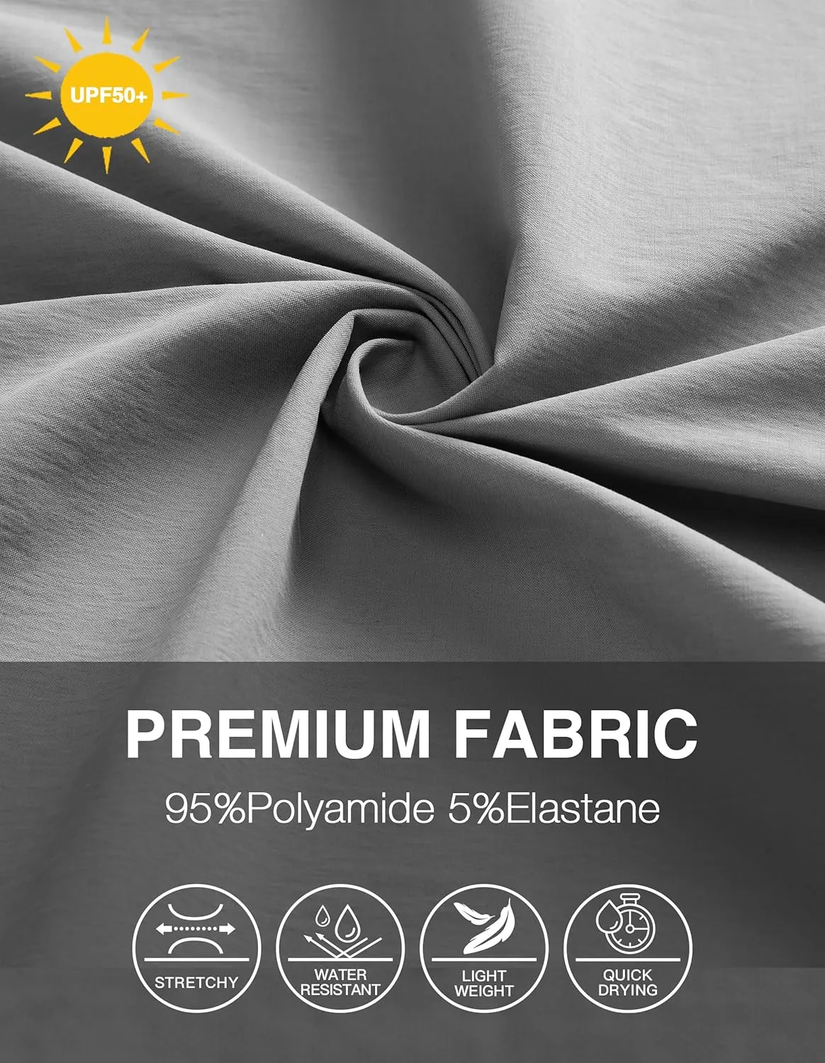 PULI Men's Golf Shorts Stretch Casual Dress 10 Inch Inseam Lightweight Quick Dry Waterproof Hiking Shorts with Pockets