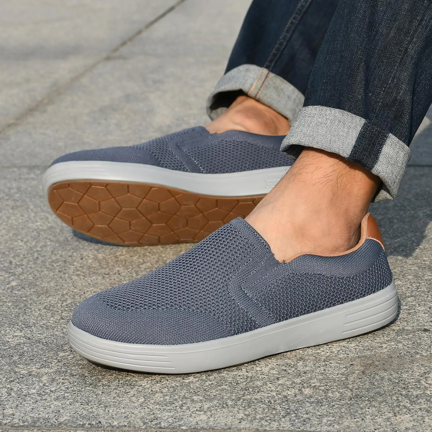 Puxowe Men's Casual Slip On Walking Shoes Mesh Comfortable Loafer