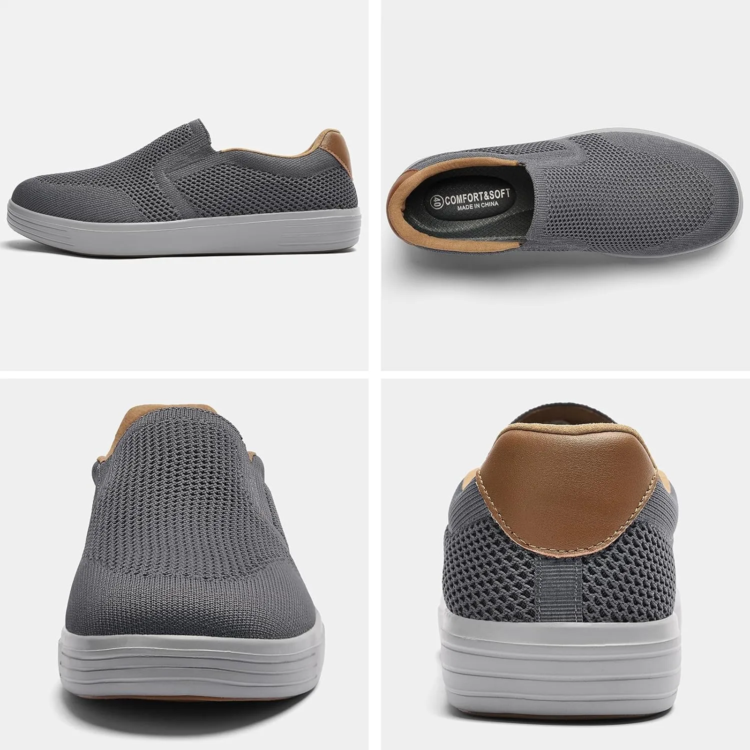 Puxowe Men's Casual Slip On Walking Shoes Mesh Comfortable Loafer