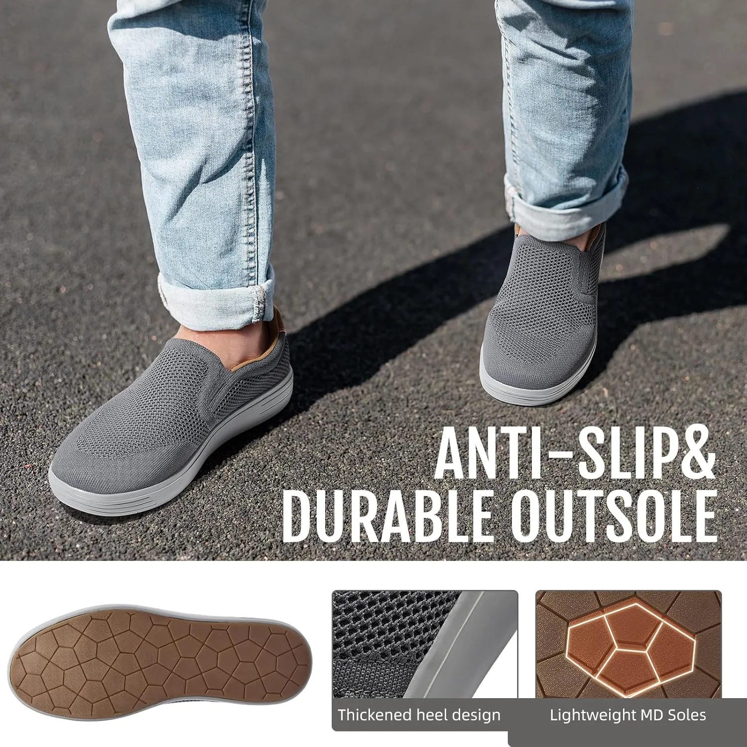 Puxowe Men's Casual Slip On Walking Shoes Mesh Comfortable Loafer