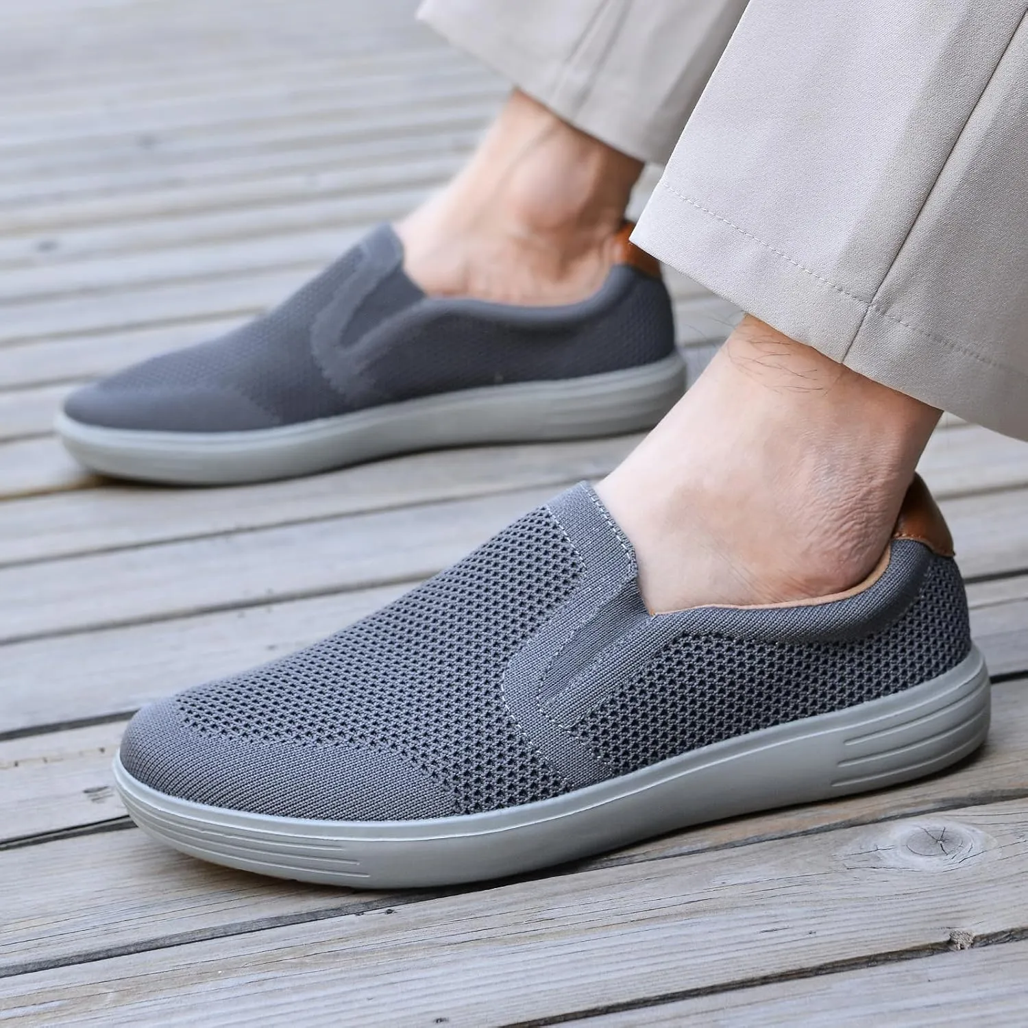 Puxowe Men's Casual Slip On Walking Shoes Mesh Comfortable Loafer