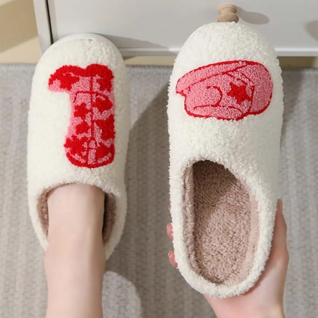 QSKPC Women's Men's Heart Heart Slippers Strawberry Cherry Mushroom Slippers Evil Eye Slippers Cartoon Animal Cat Slippers Memory Foam Cozy Plush Slippers Couple Indoor Household Slippers