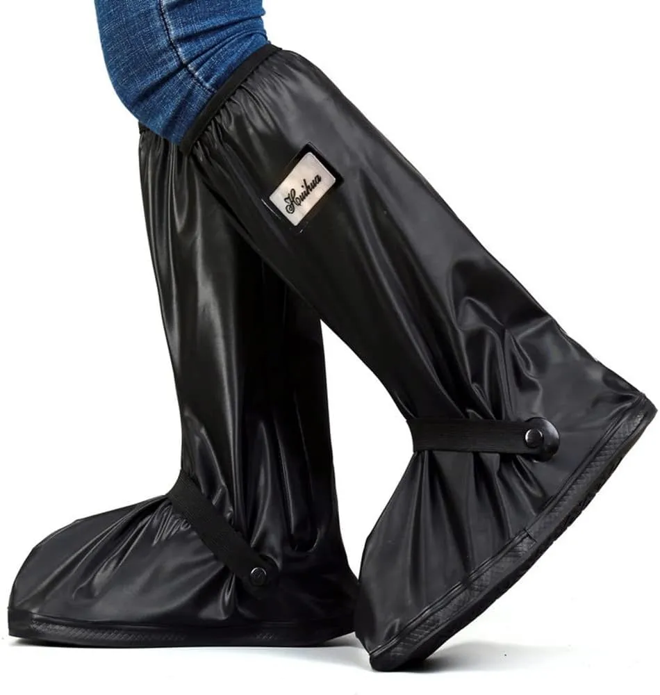 Rain Boots Waterproof Overshoes with Reflector Reusable Anti-Snow Shoe Covers Rain Boots Protective Gear for Men and Women Galoshes