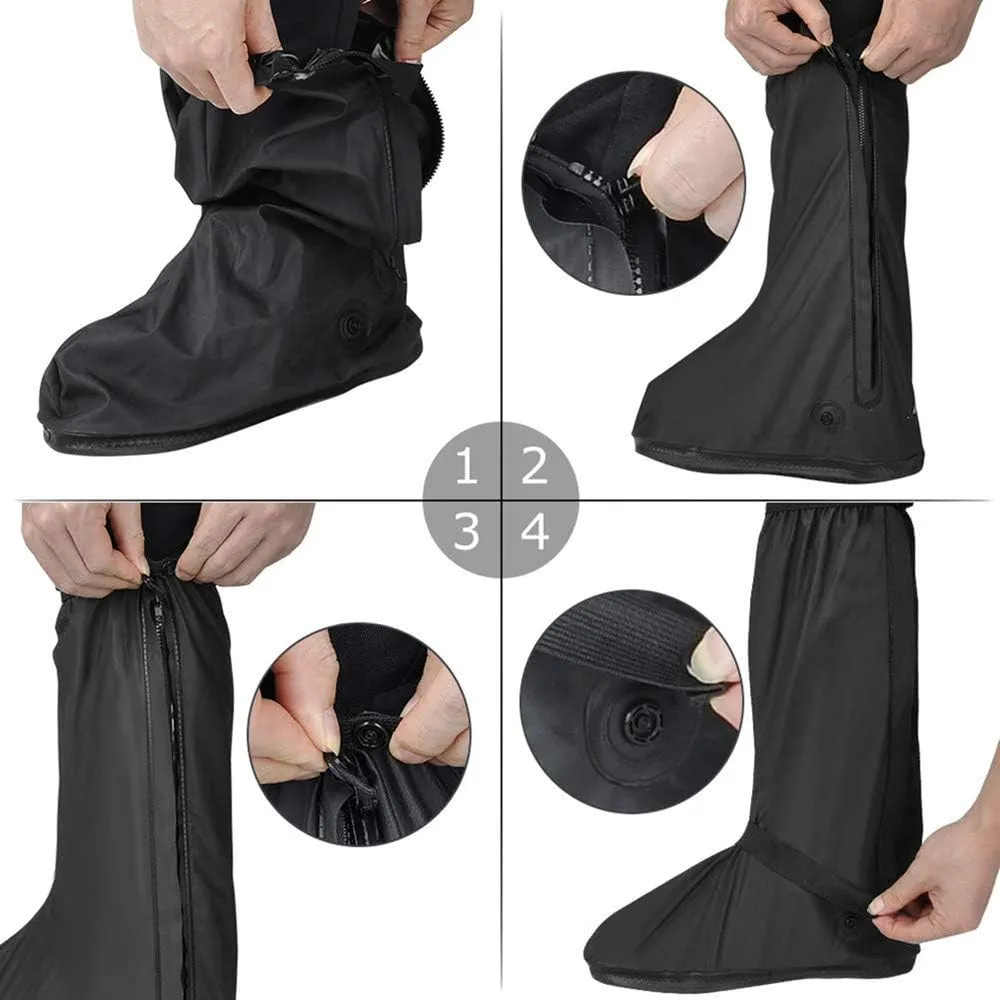 Rain Boots Waterproof Overshoes with Reflector Reusable Anti-Snow Shoe Covers Rain Boots Protective Gear for Men and Women Galoshes