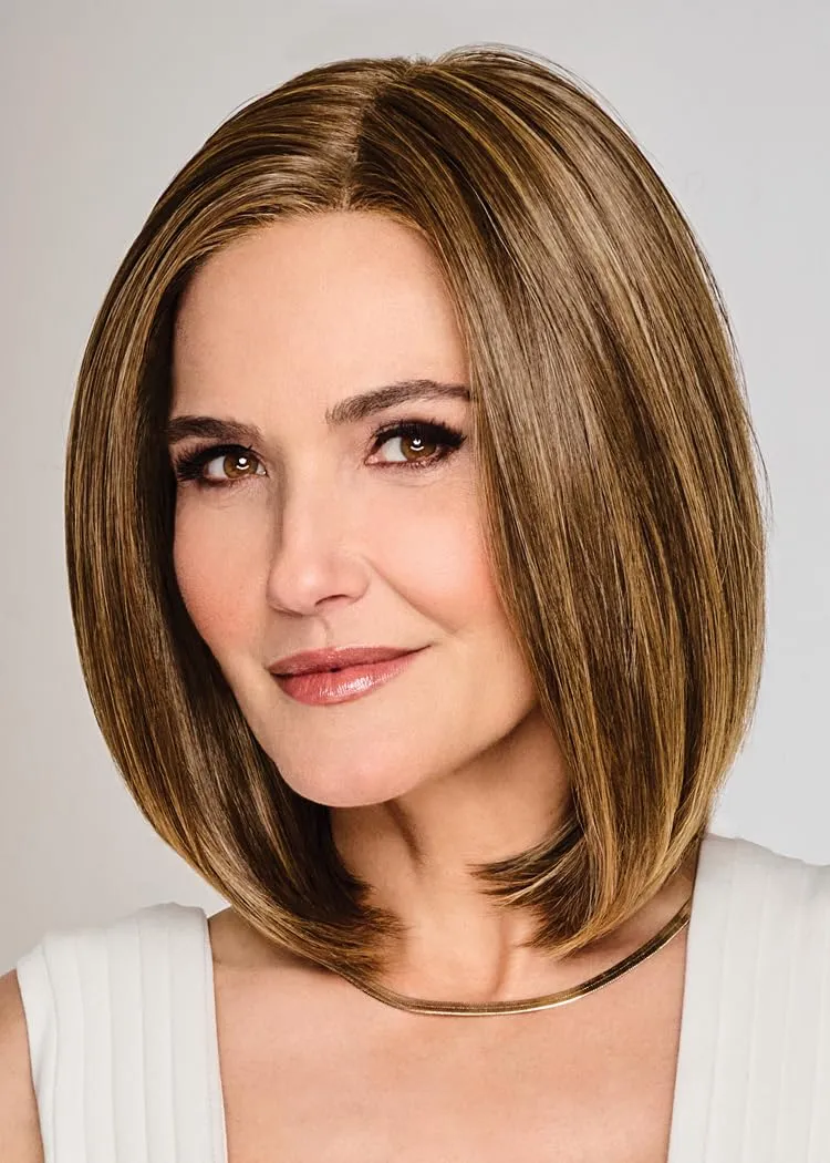 Raquel Welch Cruise Control Mid-Length Pageboy Bob Hand-Tied Wig by Hairuwear, Average Cap - RL10/12 Sunlit Chestnut