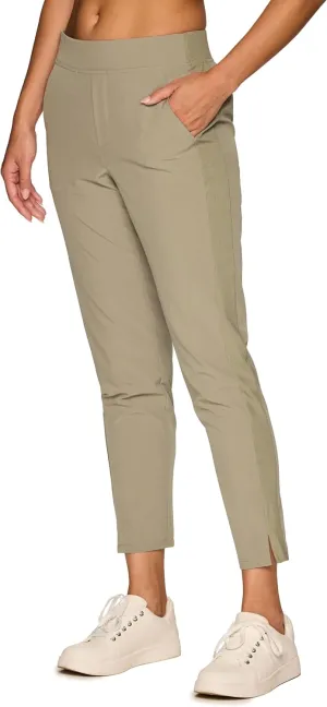 RBX Women's Ankle Pant, Quick Drying Lightweight Stretch Woven Flat-Front Straight Leg Pants