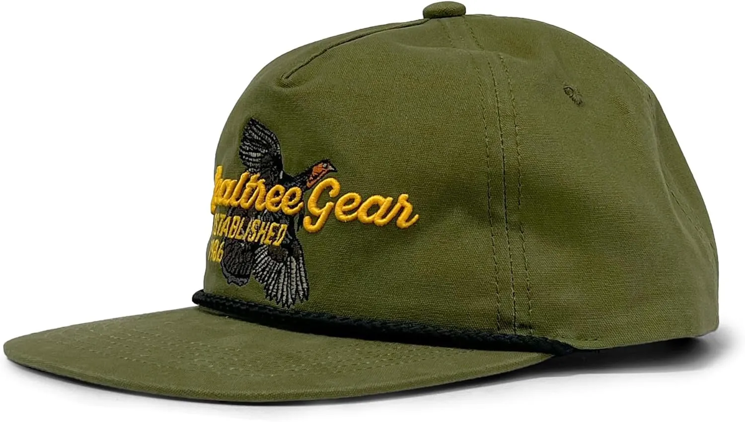 Realtree Camo Rope Hat – Vintage Flat Brim, Adjustable Snapback, Lightweight Outdoor Cap for Hunting, Fishing, and Boating