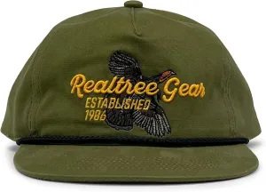 Realtree Camo Rope Hat – Vintage Flat Brim, Adjustable Snapback, Lightweight Outdoor Cap for Hunting, Fishing, and Boating