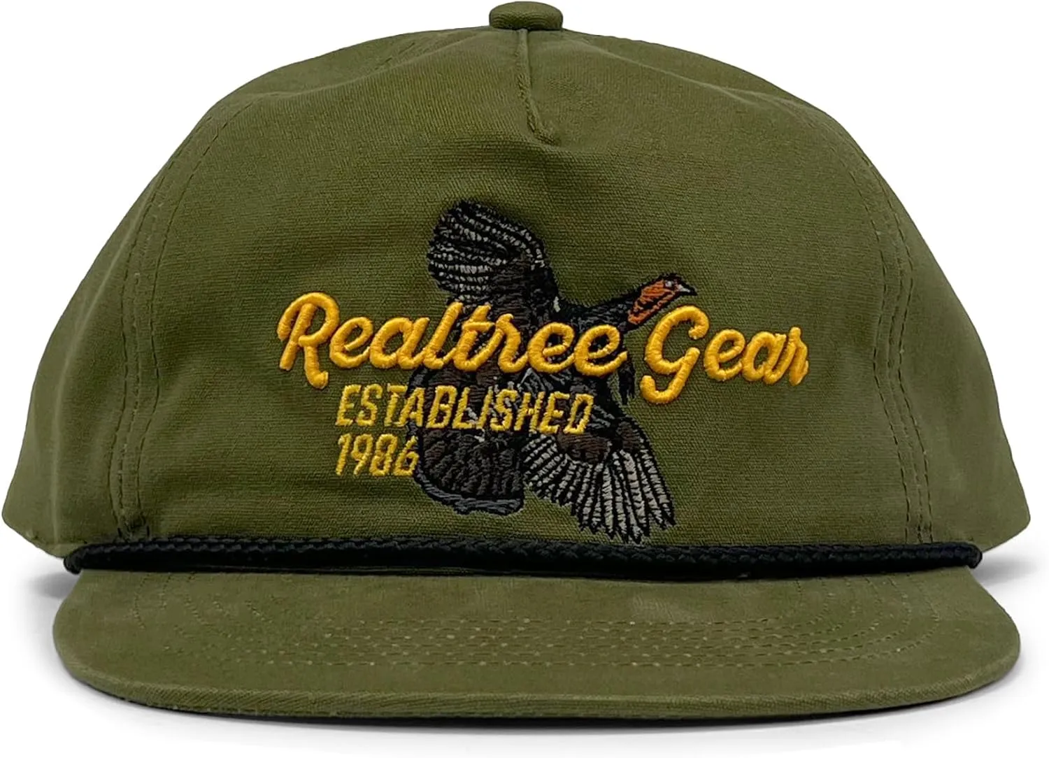 Realtree Camo Rope Hat – Vintage Flat Brim, Adjustable Snapback, Lightweight Outdoor Cap for Hunting, Fishing, and Boating
