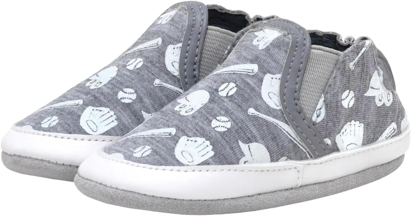 Robeez Baby Boys and Unisex Soft Soles Slip-Resistant Crib Shoes Slippers for Infant and Toddler, 0-24 Months