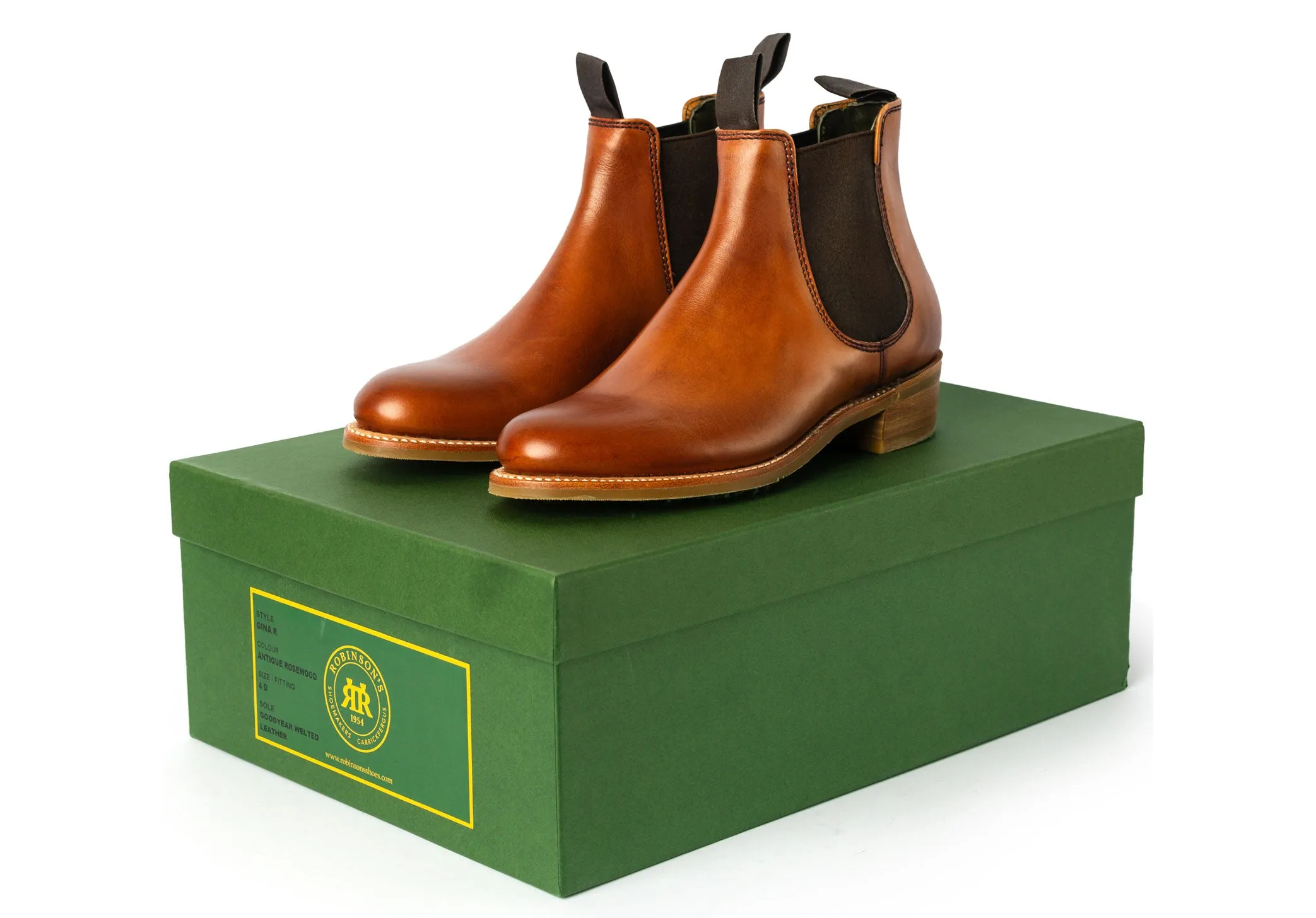 Robinson Gina Rubber Sole - Antique Rosewood Calf