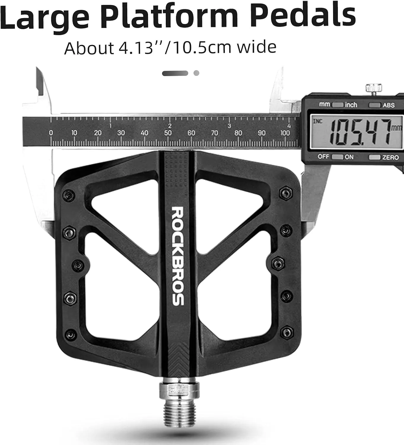 ROCKBROS Mountain Bike Pedals MTB Pedals Lightweight Nylon Composite Bicycle Flat Pedals 9/16" DU Bearing Bike Platform Pedals for BMX MTB Mountain Road Bike