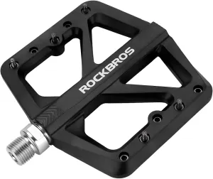ROCKBROS Mountain Bike Pedals MTB Pedals Lightweight Nylon Composite Bicycle Flat Pedals 9/16" DU Bearing Bike Platform Pedals for BMX MTB Mountain Road Bike