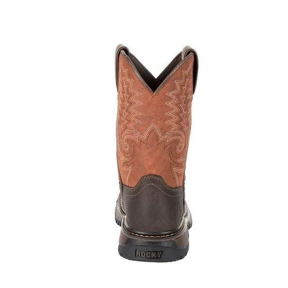 Rocky Children’s & Youth Original Ride Brown Western Wellington Work Boots RKW0257