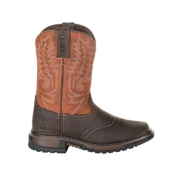 Rocky Children’s & Youth Original Ride Brown Western Wellington Work Boots RKW0257