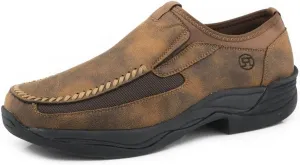 ROPER Men's Colt Vintage Faux Slip-On Casual Shoes Moc Toe Tan 12 D
